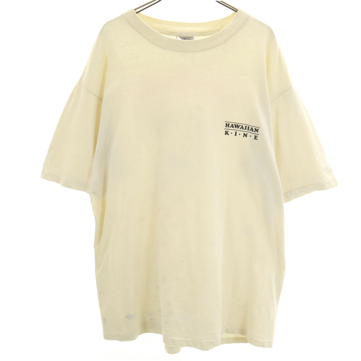 ONEITA オニータ 90s USA製 オールド むすび ジムチーム 半袖 Tシャツ XL クリーム POWER-T おにぎり シングルステッチ メンズ