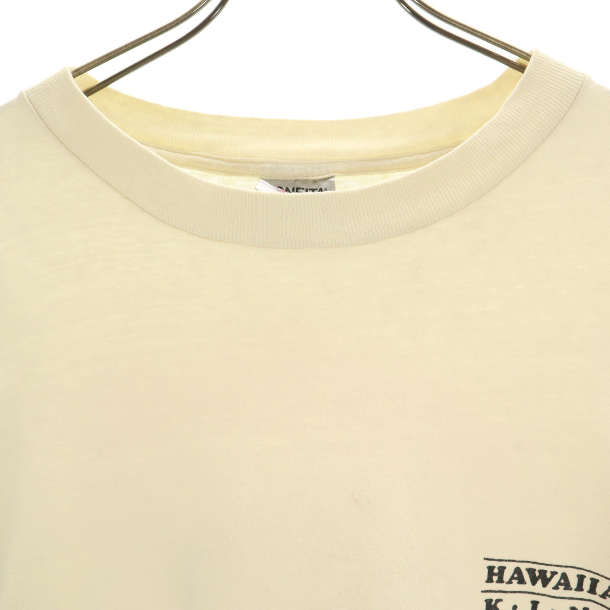 ONEITA オニータ 90s USA製 オールド むすび ジムチーム 半袖 Tシャツ XL クリーム POWER-T おにぎり シングルステッチ メンズ