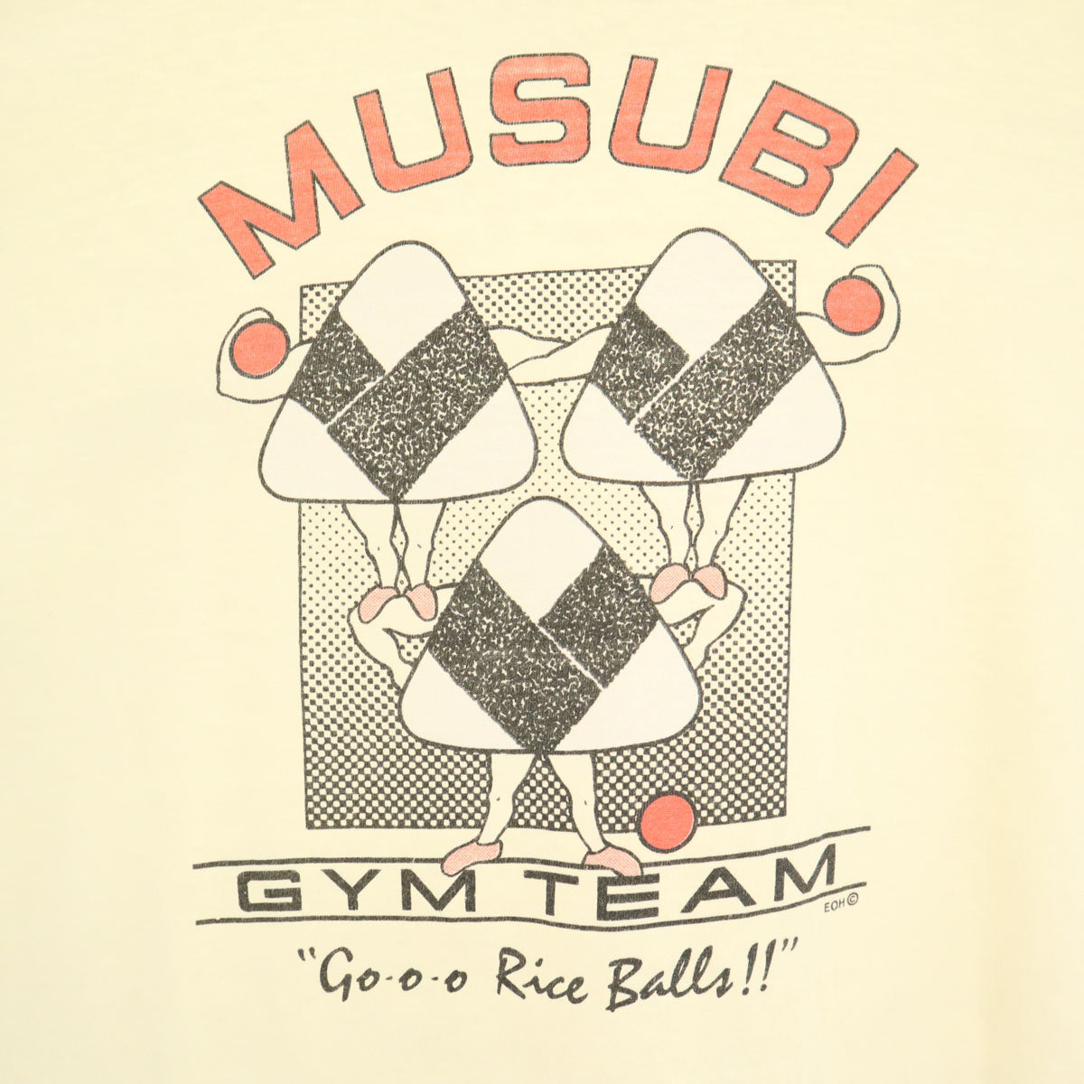 ONEITA オニータ 90s USA製 オールド むすび ジムチーム 半袖 Tシャツ XL クリーム POWER-T おにぎり シングルステッチ メンズ