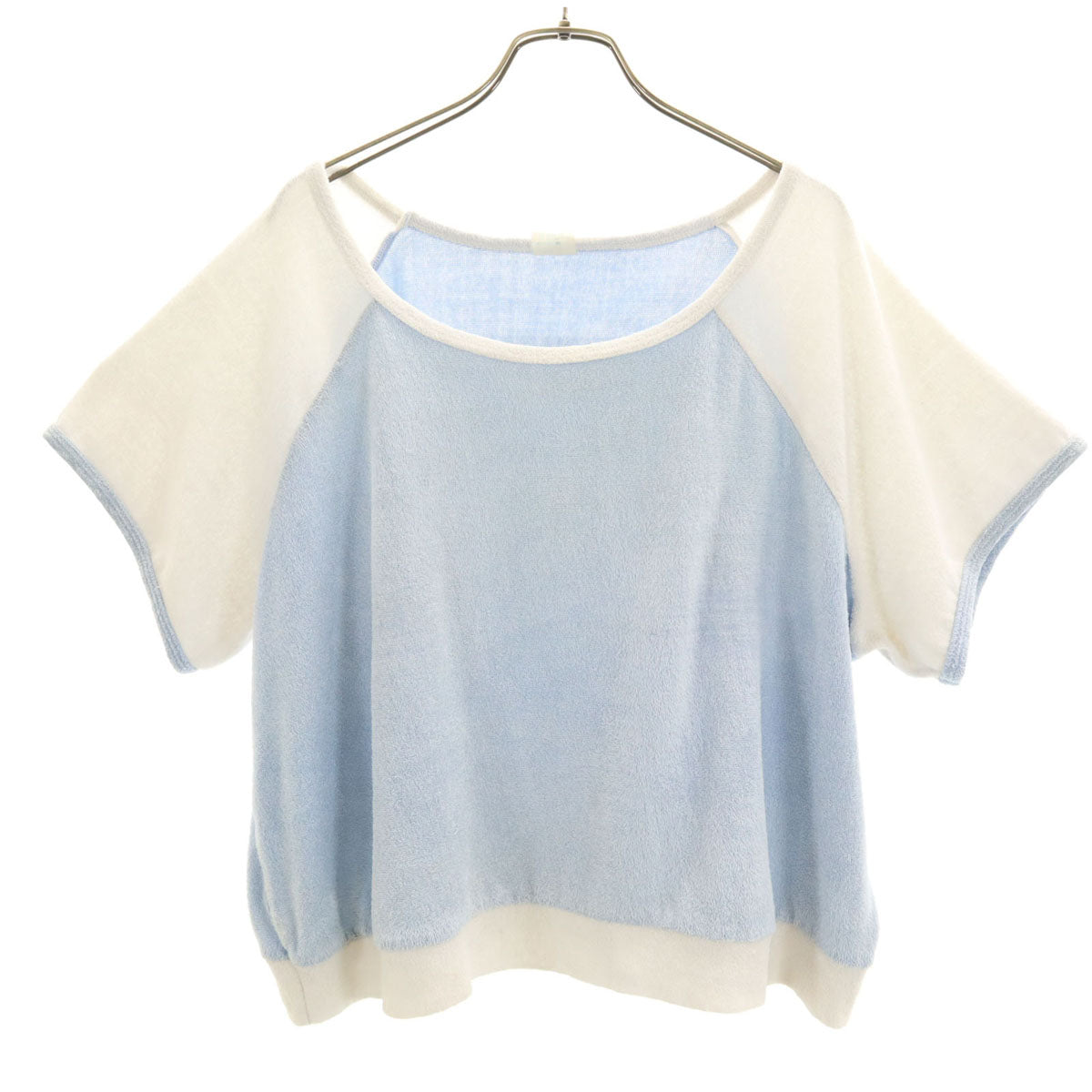 VINTAGE ヴィンテージ 80s 半袖 パイル地 カットソー 水色 レディース