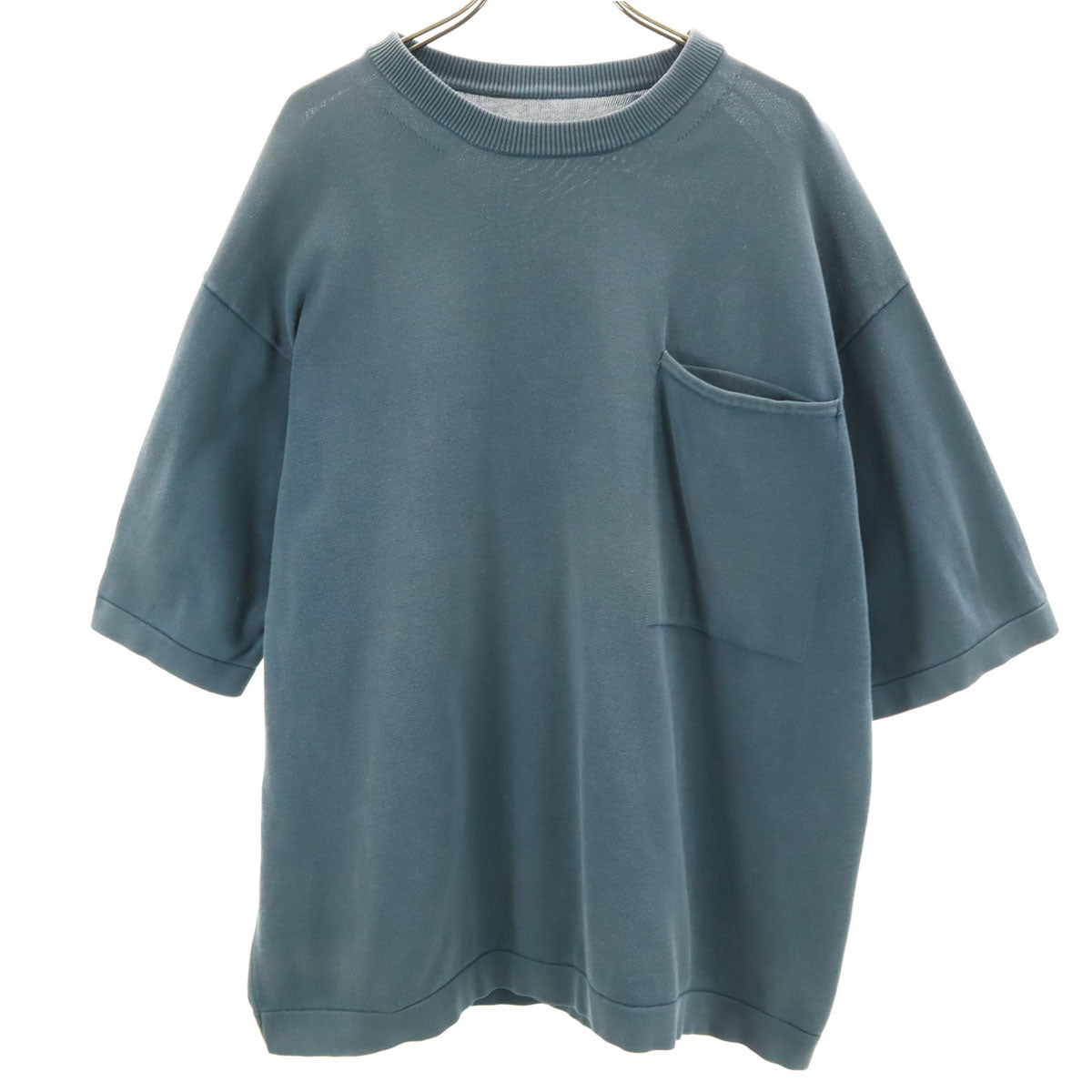 crepuscule クレプスキュール 半袖 ポケット ニット Tシャツ 2 チャコールグレー メンズ