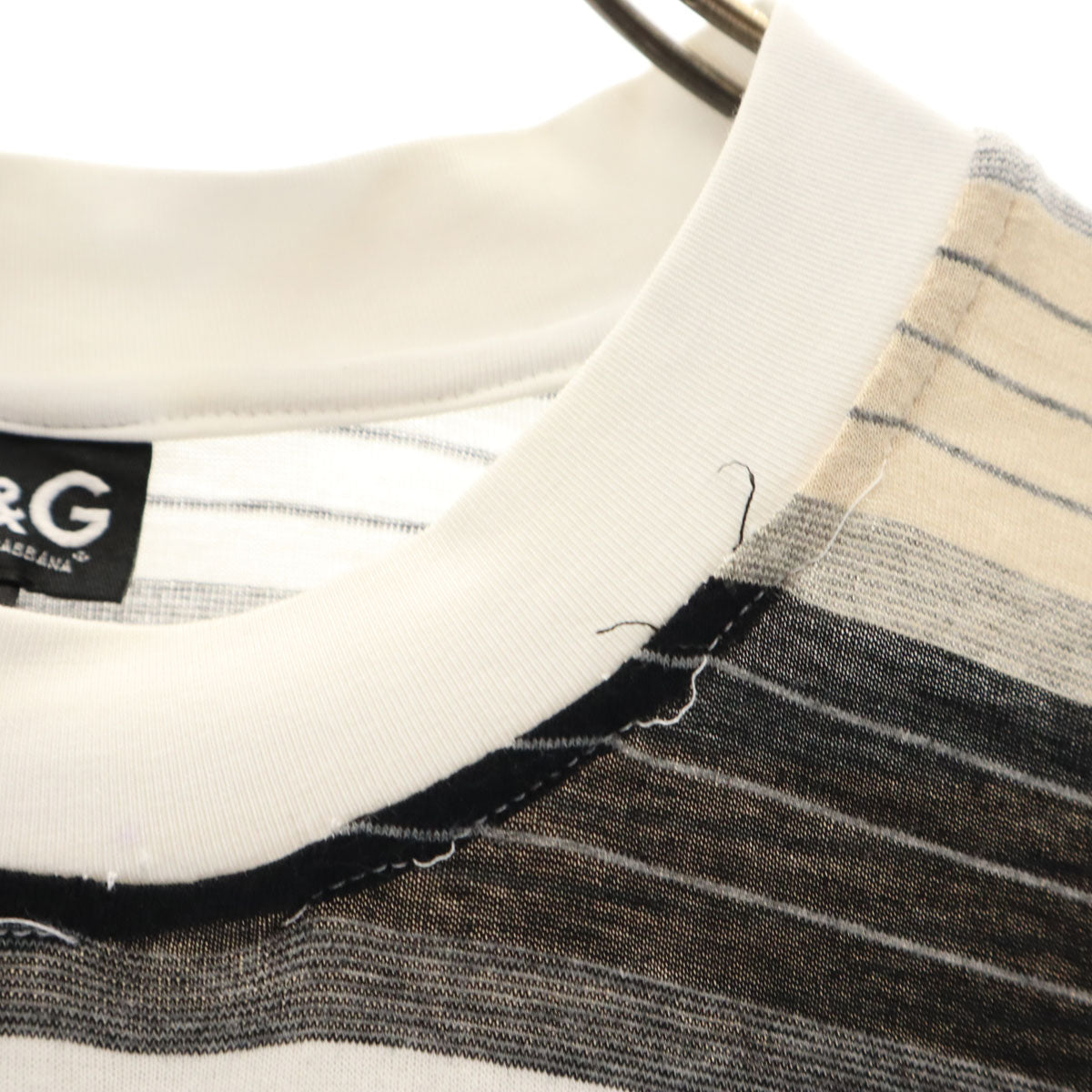 ディーアンドジー ドルチェアンドガッバーナ イタリア製 ボーダー柄 半袖 Tシャツ L ベージュ レディース