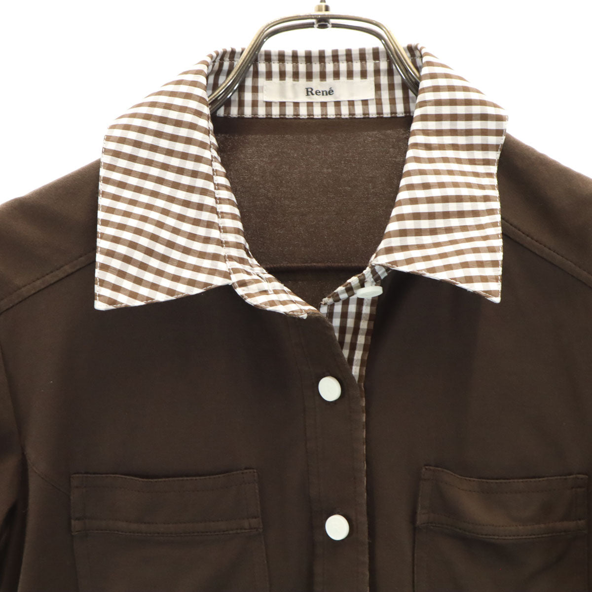 Rene ルネ 日本製 半袖 プルオーバー カットソー 36 ブラウン レディース