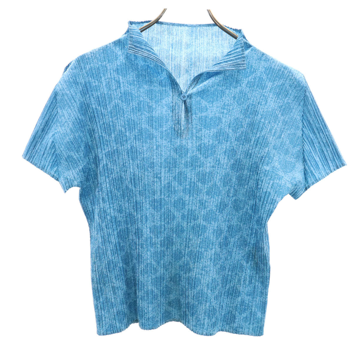 PLEATS PLEASE プリーツプリーズ 日本製 半袖 プリーツ カットソー 3 ブルー イッセイミヤケ レディース