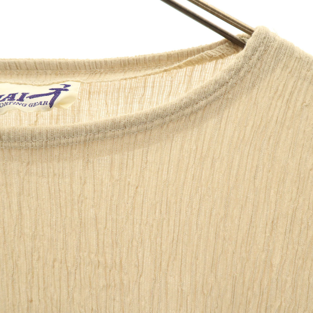 HAI SPORTING GEAR ハイスポーティングギア 80s 90s オールド 半袖 チュニック丈 カットソー M ベージュ イッセイミヤケ レディース