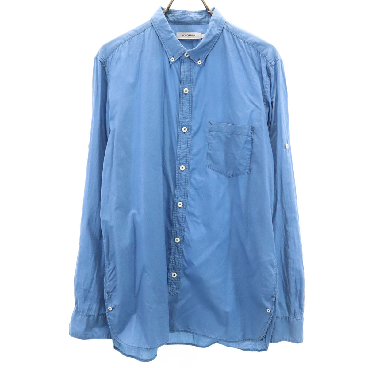 nonnative ノンネイティブ 日本製 長袖 ボタンダウンシャツ 3 ネイビー系 ロールアップ メンズ