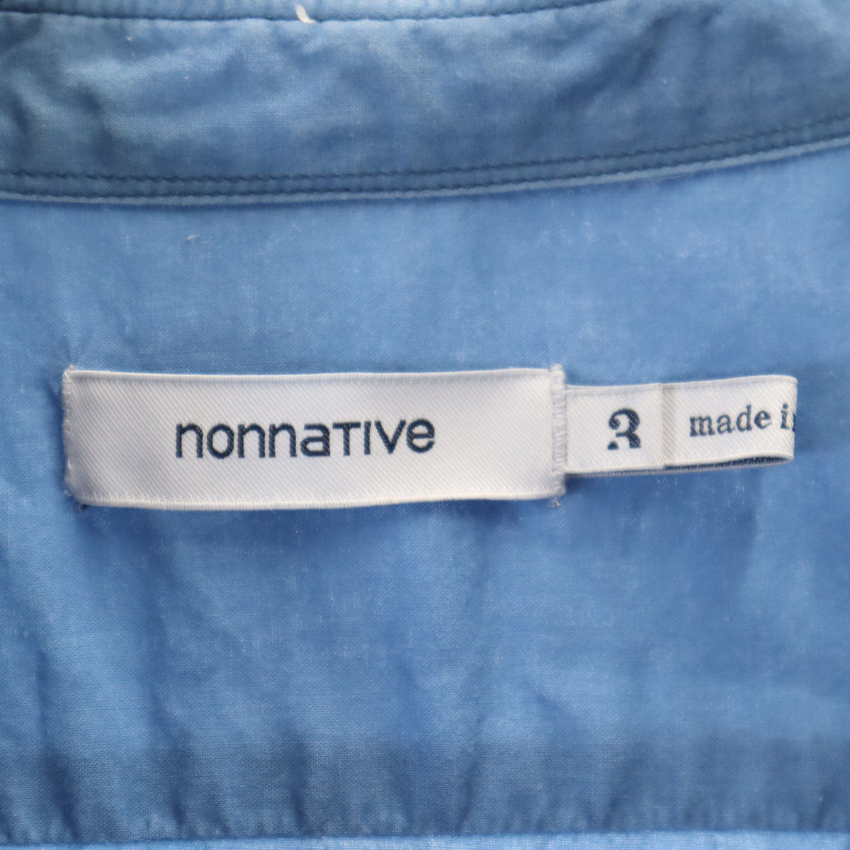 nonnative ノンネイティブ 日本製 長袖 ボタンダウンシャツ 3 ネイビー系 ロールアップ メンズ