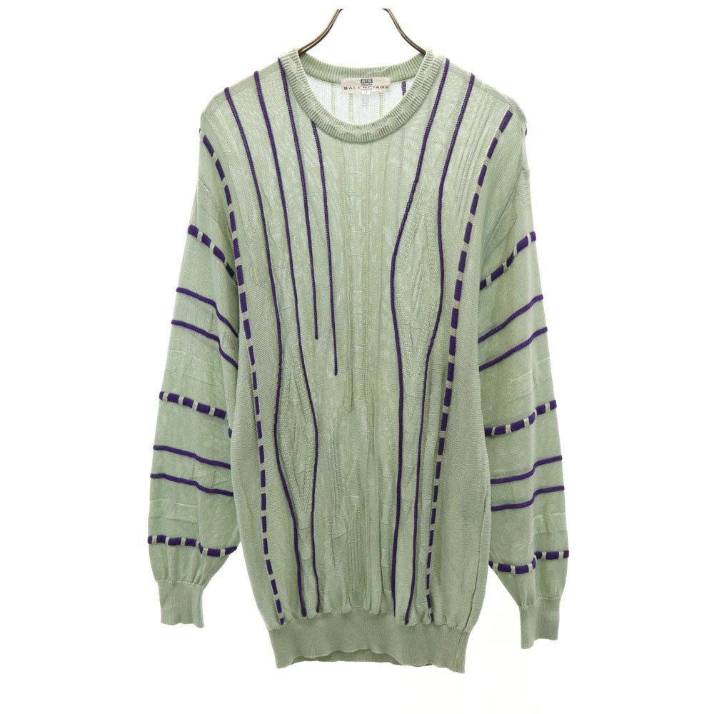 BALENCIAGA SPORT バレンシアガ スポーツ 90s オールド 長袖 ニット M くすみミント レディース