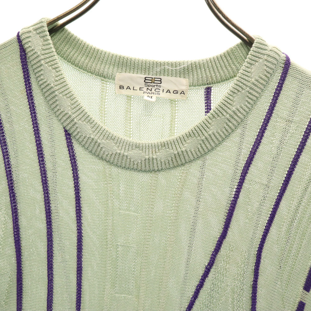 BALENCIAGA SPORT バレンシアガ スポーツ 90s オールド 長袖 ニット M くすみミント レディース