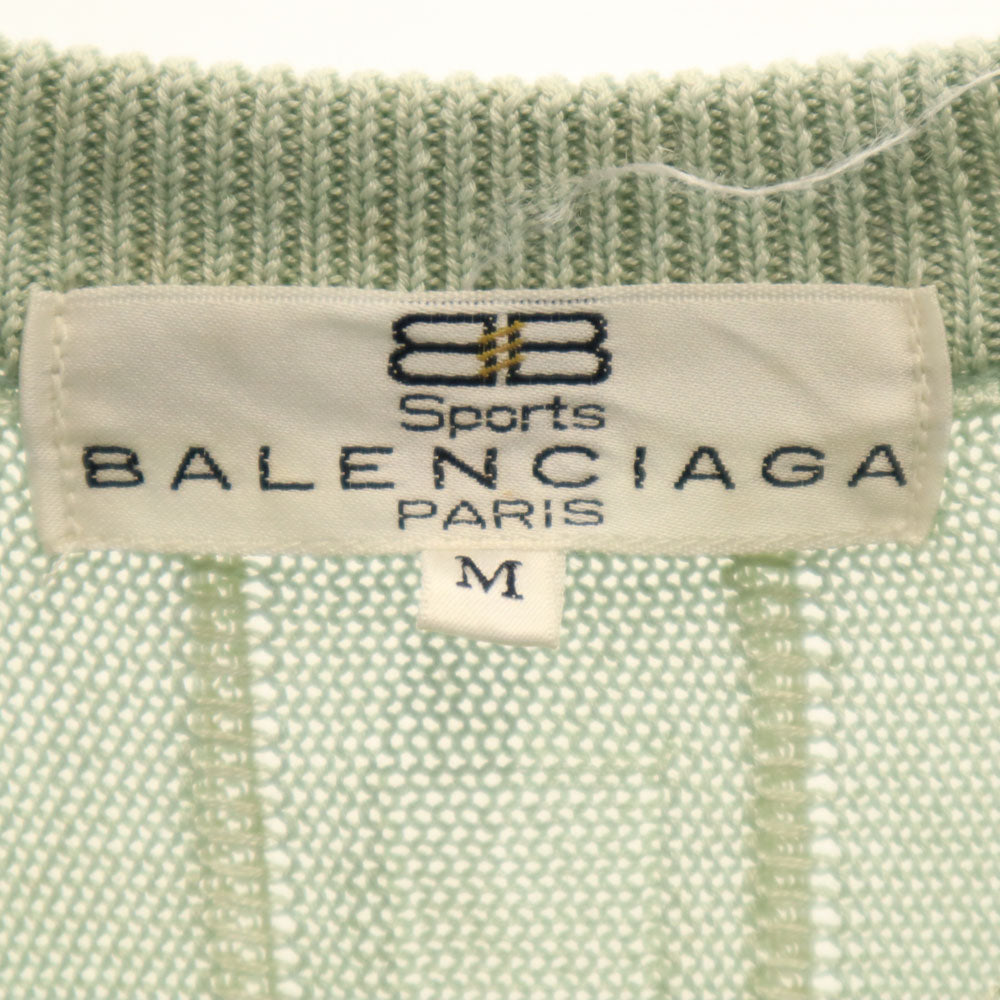 BALENCIAGA SPORT バレンシアガ スポーツ 90s オールド 長袖 ニット M くすみミント レディース
