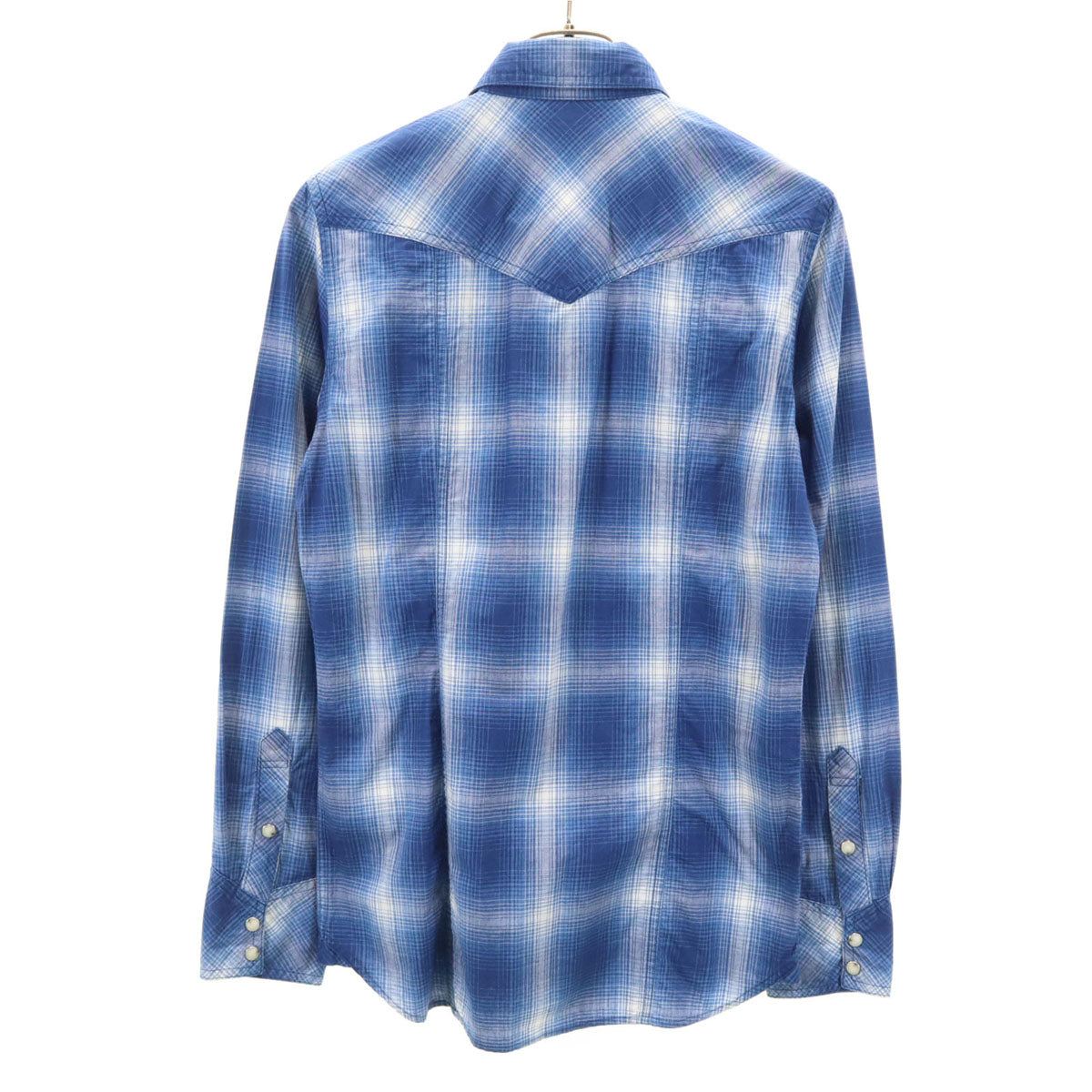 RESOUND CLOTHING リサウンドクロージング 日本製 チェック柄 長袖 ウエスタンシャツ 1 ブルー系 メンズ