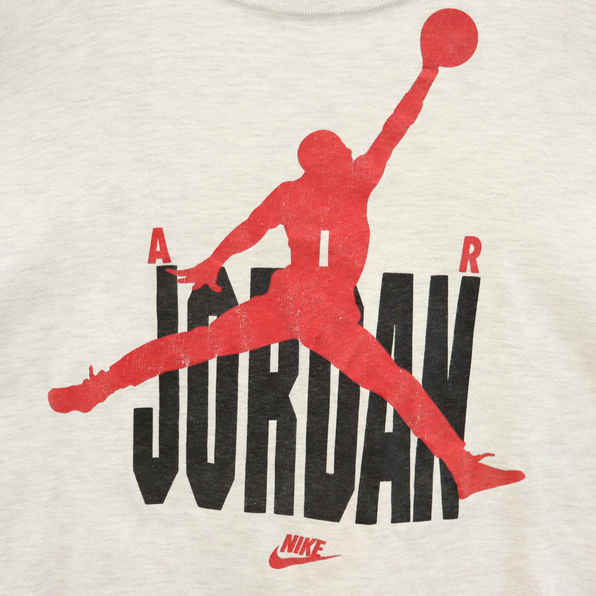 NIKE ナイキ 90s USA製 オールド 銀タグ エアジョーダン ジャンプマン プリント 半袖 Tシャツ L グレー JORDAN シングルステッチ メンズ