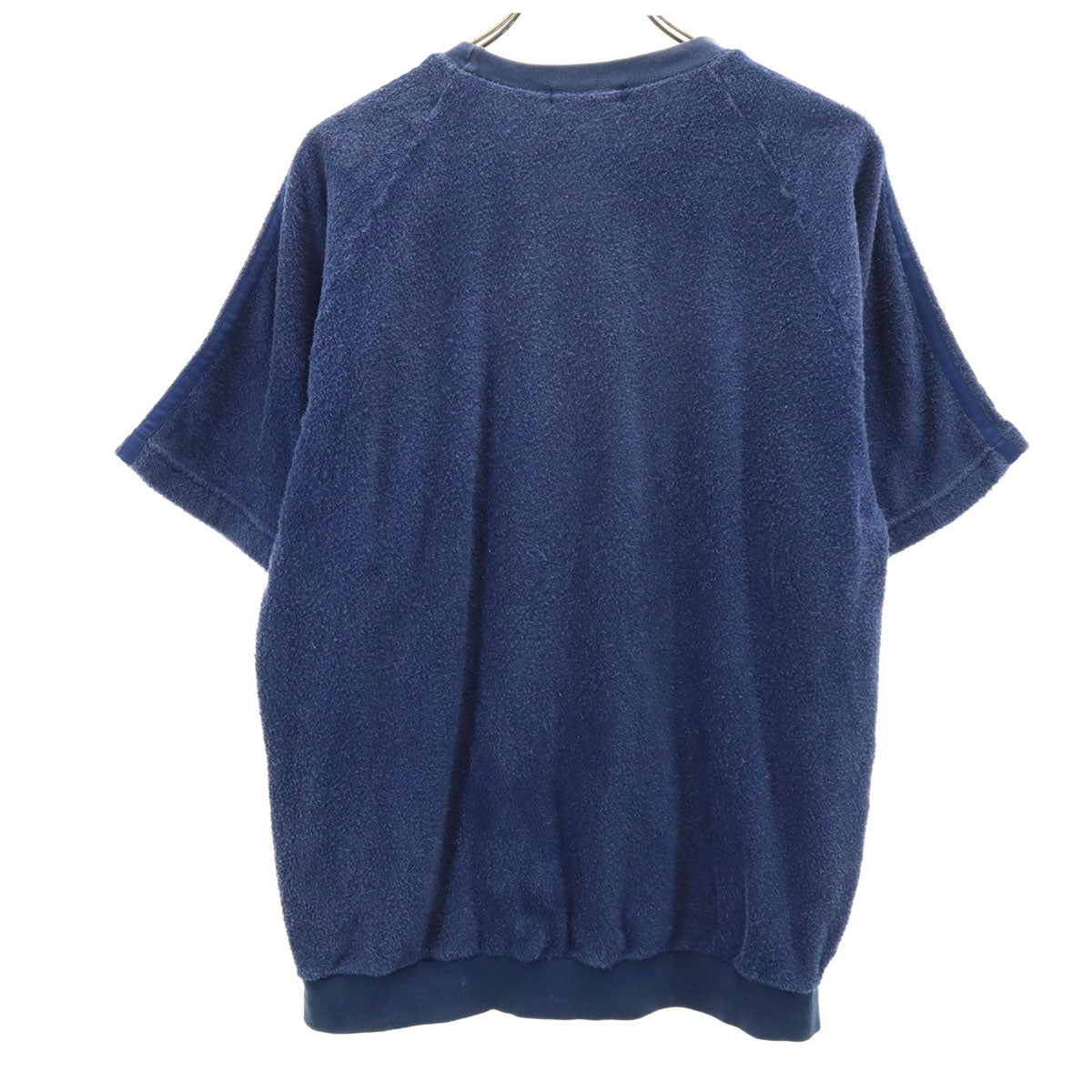adidas アディダス 70s 80s デサント製 ヴィンテージ 半袖 パイル地 Tシャツ O ネイビー メンズ