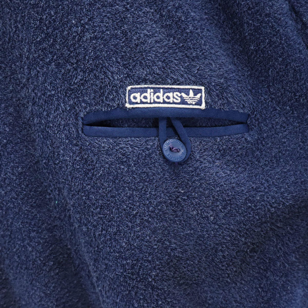 adidas アディダス 70s 80s デサント製 ヴィンテージ 半袖 パイル地 Tシャツ O ネイビー メンズ