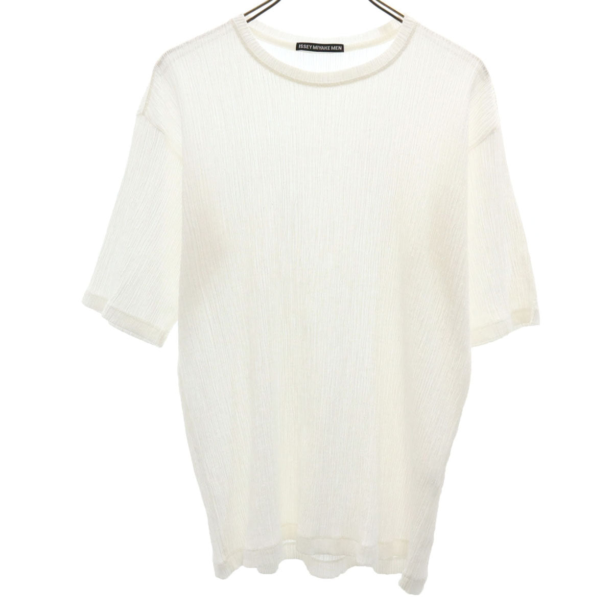 ISSEY MIYAKE MEN イッセイミヤケメン 日本製 半袖 プリーツ Tシャツ 4 ホワイト メンズ