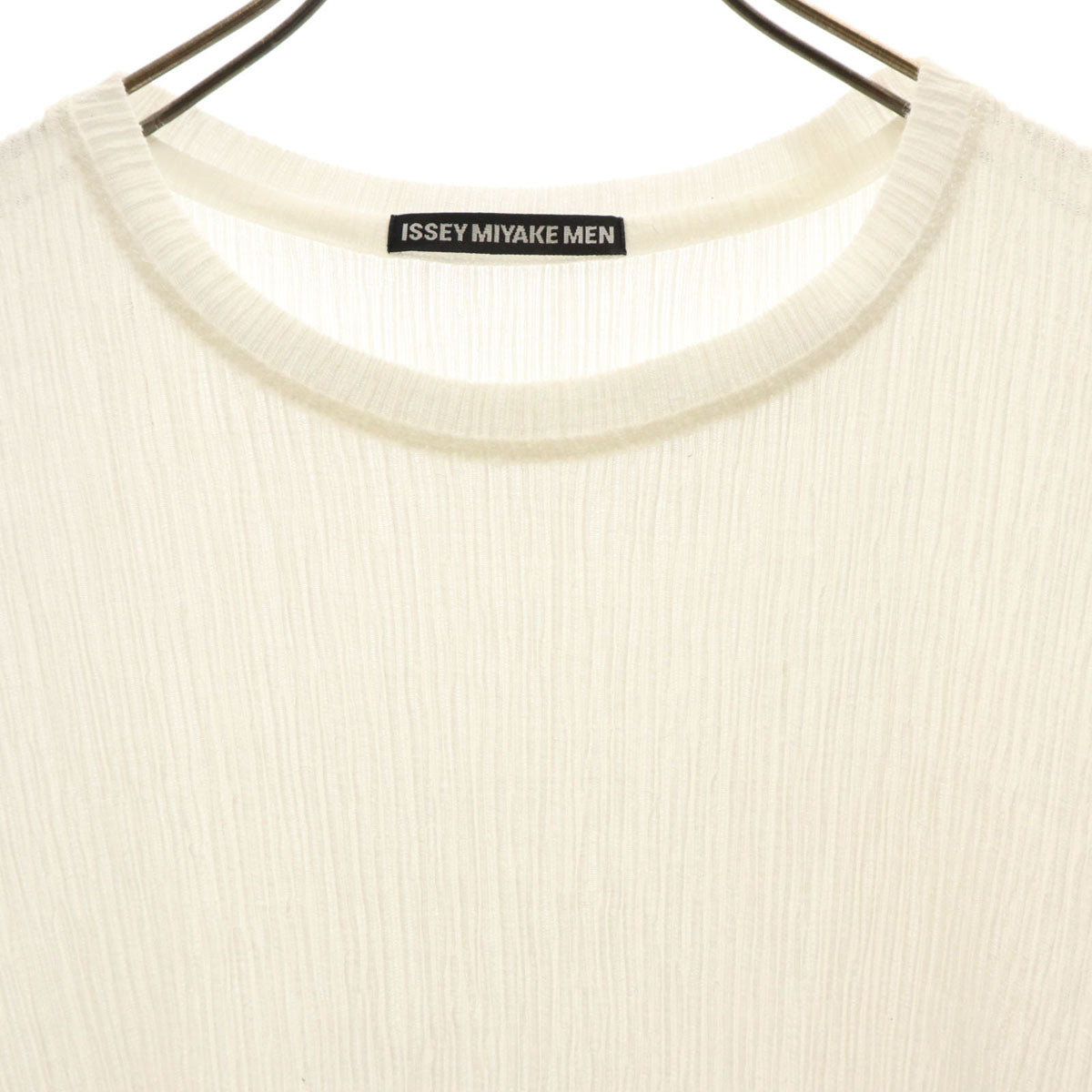 ISSEY MIYAKE MEN イッセイミヤケメン 日本製 半袖 プリーツ Tシャツ 4 ホワイト メンズ