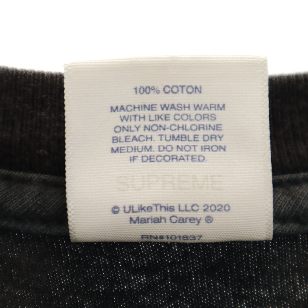 Supreme シュプリーム 20FW USA製 マライヤ・キャリー 半袖 Tシャツ S ブラック Mariah Carey メンズ
