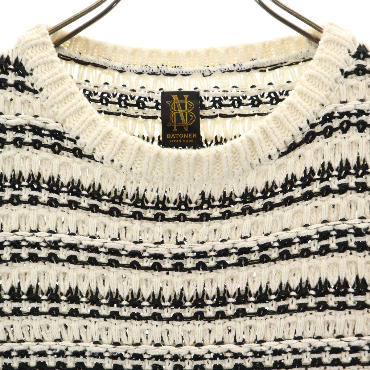 BATONER バトナー ボーダー柄 長袖 ニット 1 アイボリー レディース
