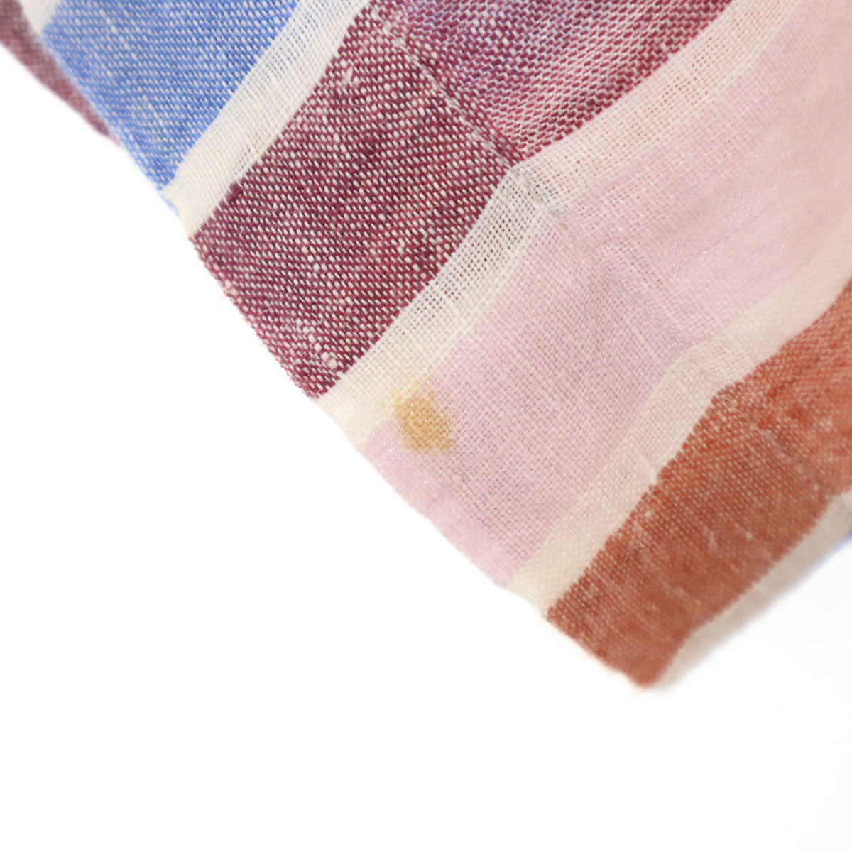 ETRO エトロ イタリア製 リネンブレンド ストライプ柄 半袖 ボタンダウンシャツ 40 マルチ メンズ