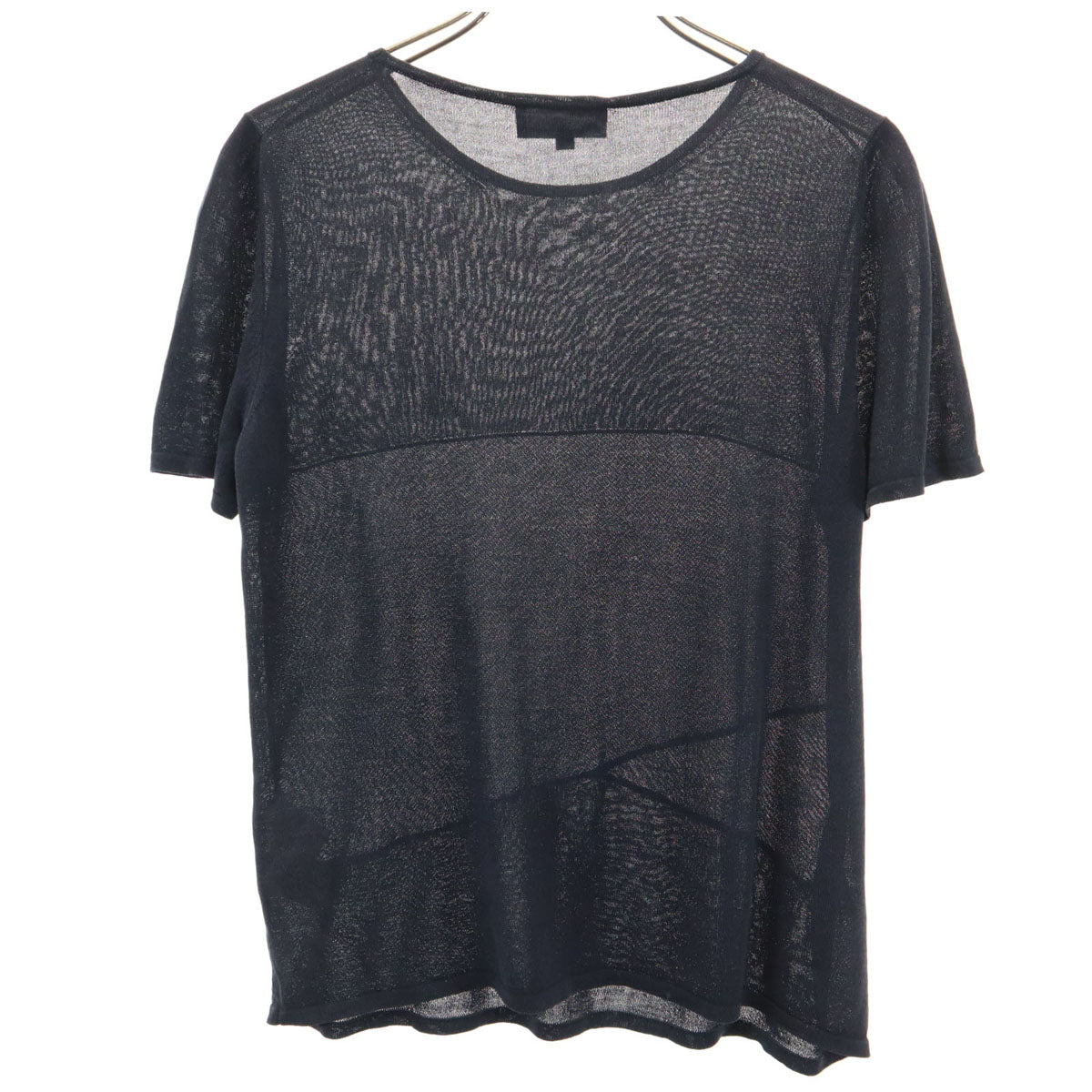 GUCCI グッチ イタリア製 シルク 半袖 ニット M 濃紺 レディース