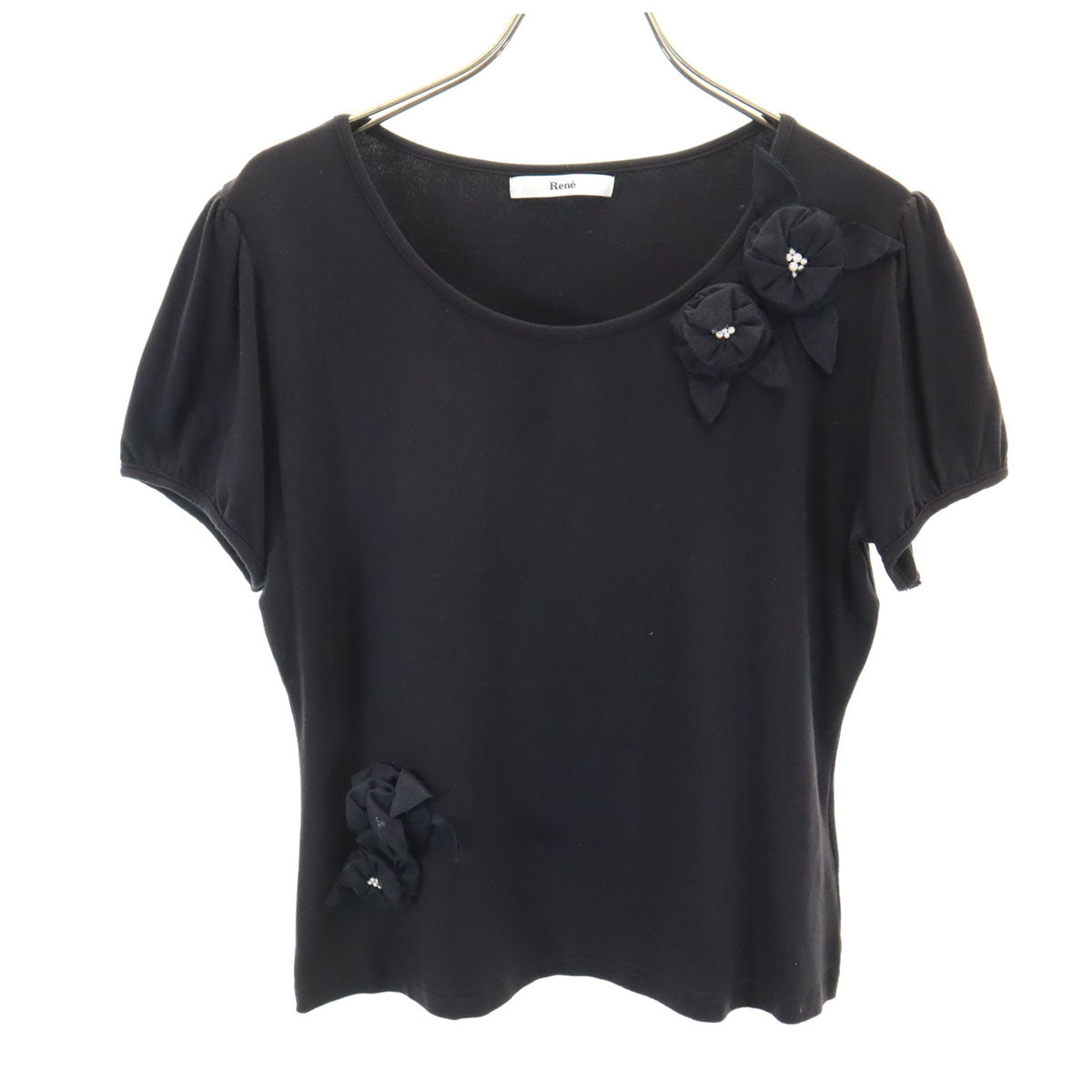 Rene ルネ 日本製 半袖 Tシャツ 38 黒 レディース