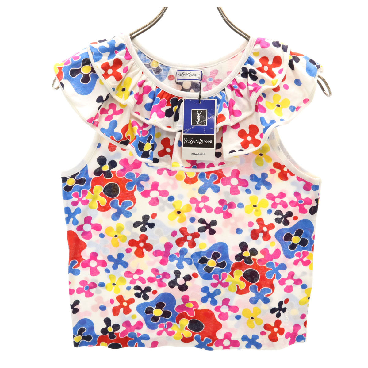 YVES SAINT LAURENT イヴサンローラン 未使用 花柄 ノースリーブ Tシャツ 140 タグ付き キッズ