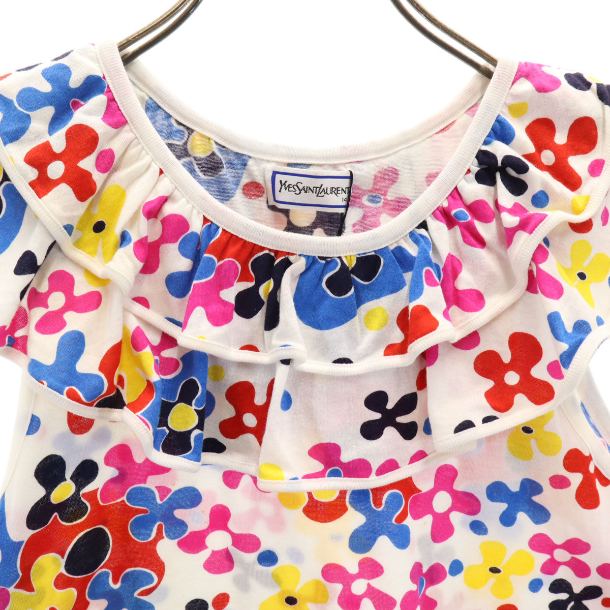 YVES SAINT LAURENT イヴサンローラン 未使用 花柄 ノースリーブ Tシャツ 140 タグ付き キッズ