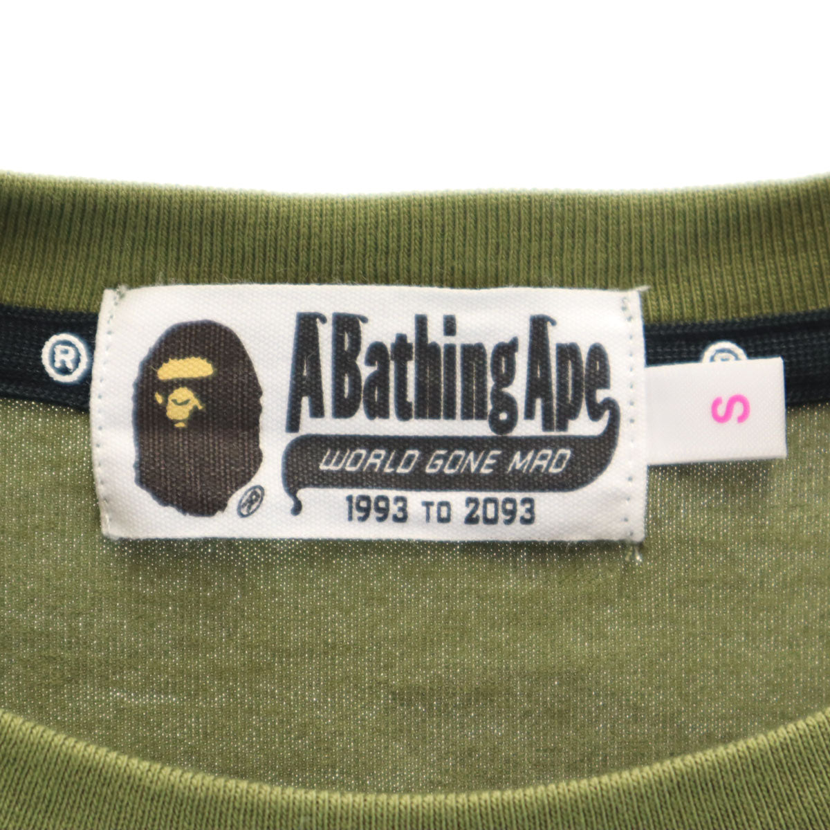 A BATHING APE アベイシングエイプ カモフラ柄 タイガー 半袖 Tシャツ S カーキ 迷彩 メンズ