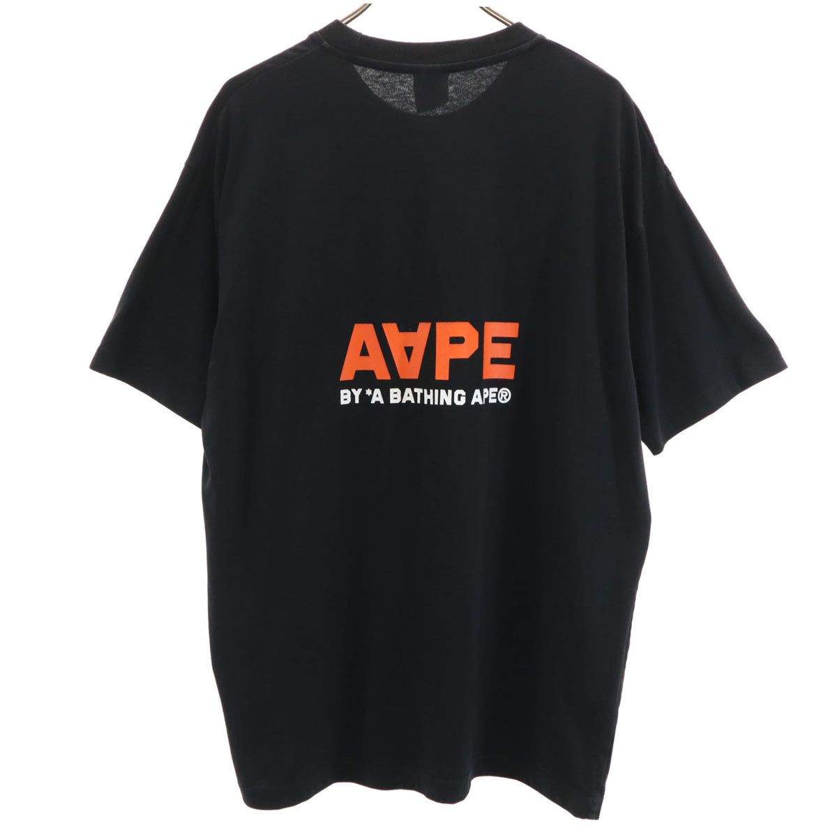 A BATHING APE アベイシングエイプ ベースボール プリント 半袖 Tシャツ L ブラック AAPER メンズ