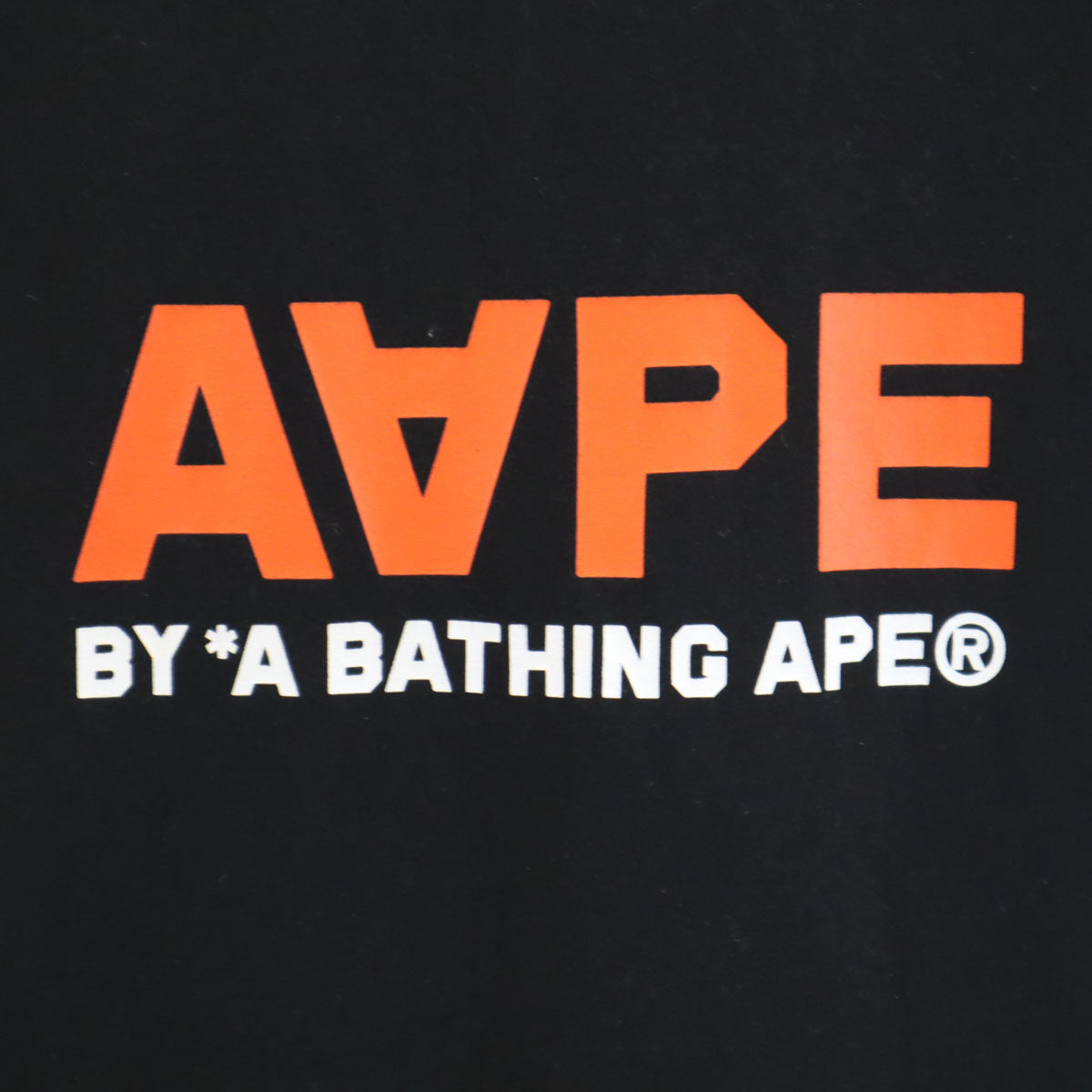 A BATHING APE アベイシングエイプ ベースボール プリント 半袖 Tシャツ L ブラック AAPER メンズ