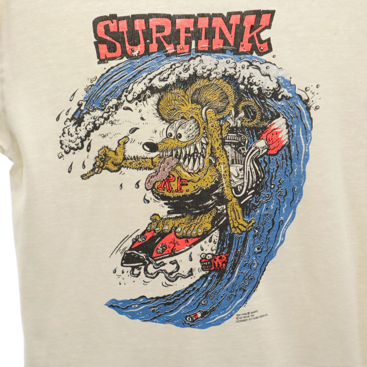 ALL SPORTS オールスポーツ 90s USA製 オールド ラットフィンク 半袖 Tシャツ S ホワイト Rat Fink キャラT メンズ
