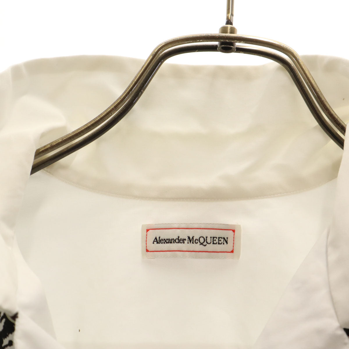 Alexander McQueen アレキサンダーマックイーン スカル 半袖 オープンカラーシャツ 15+ ホワイト メンズ