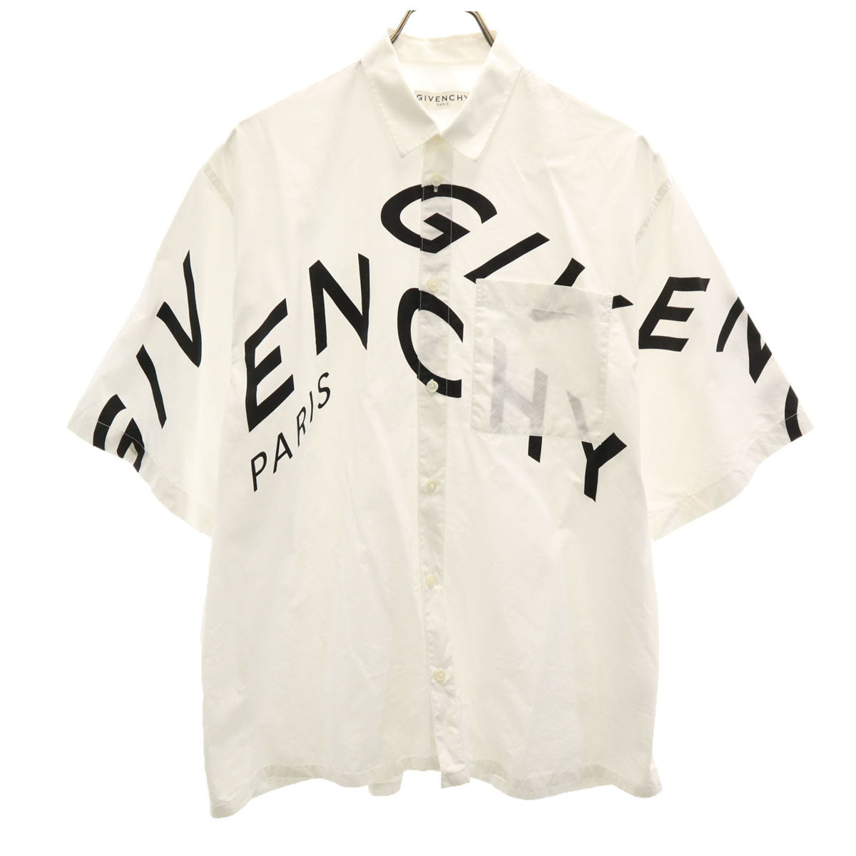 GIVENCHY ジバンシィ ポルトガル製 半袖 コットンシャツ 38 ホワイト メンズ