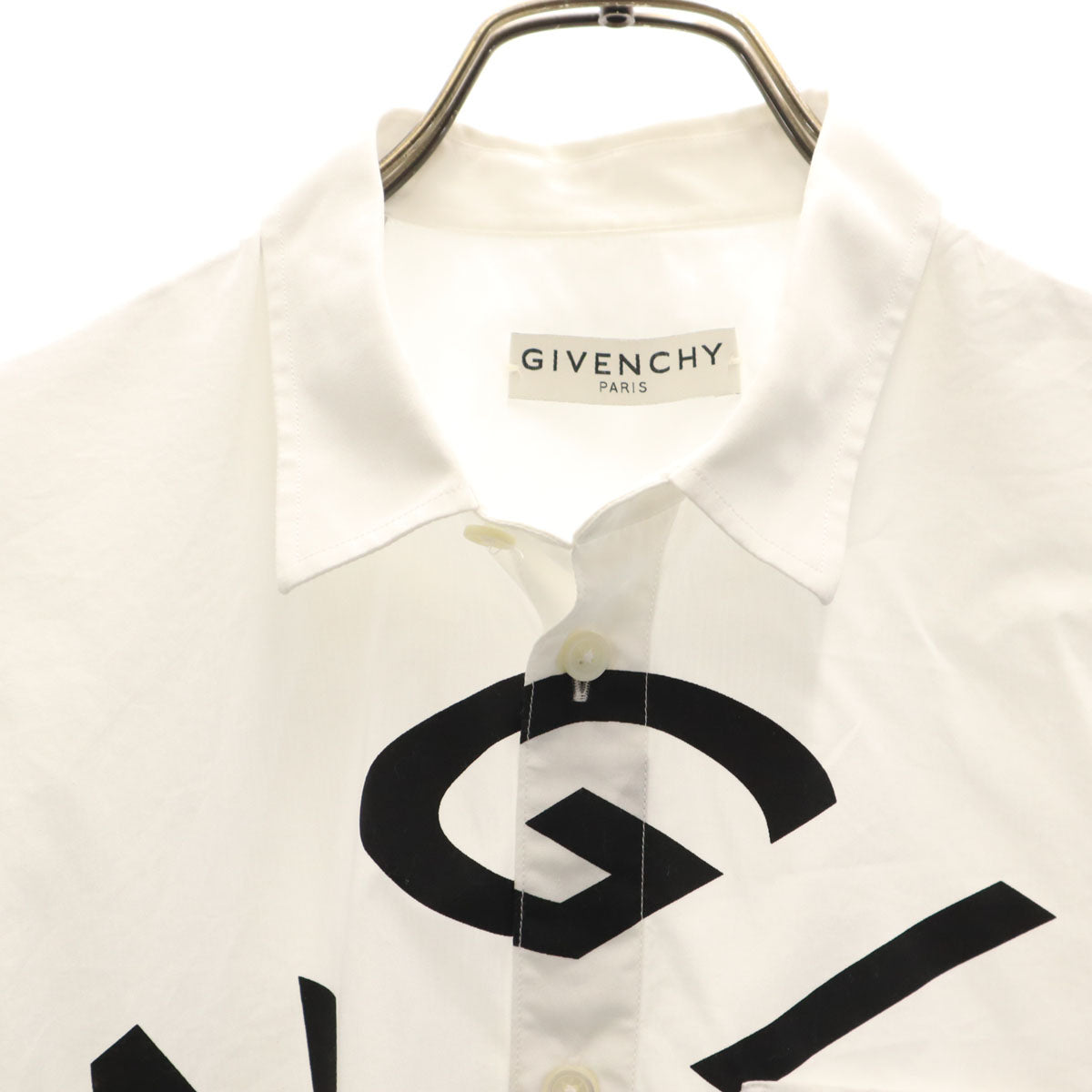 GIVENCHY ジバンシィ ポルトガル製 半袖 コットンシャツ 38 ホワイト メンズ