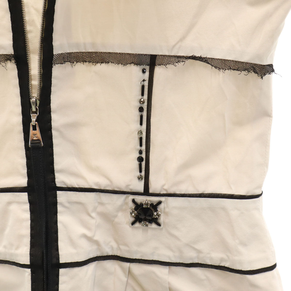 LOUIS VUITTON ルイヴィトン フランス製 半袖 ビスチェ 34 アイボリー レディース