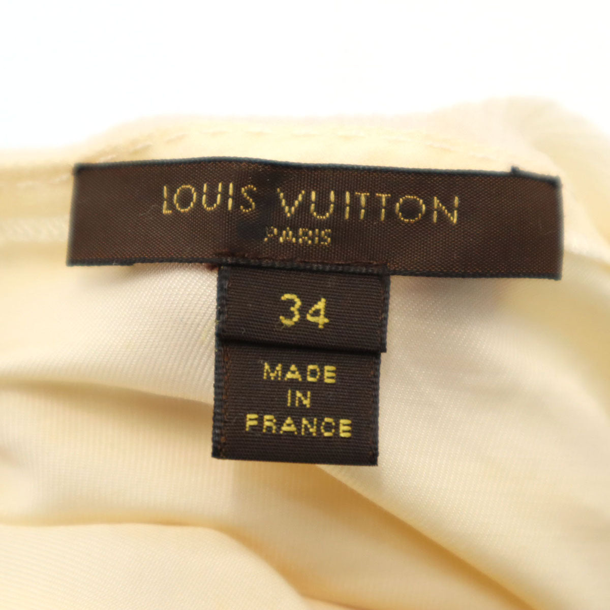 LOUIS VUITTON ルイヴィトン フランス製 シルクブレンド ノースリーブ ブラウス 34 生成り レディース