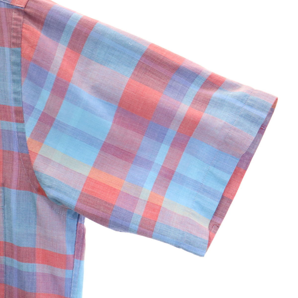 Christian Dior クリスチャンディオール 90s オールド チェック柄 半袖 ボタンダウンシャツ M ブルー メンズ