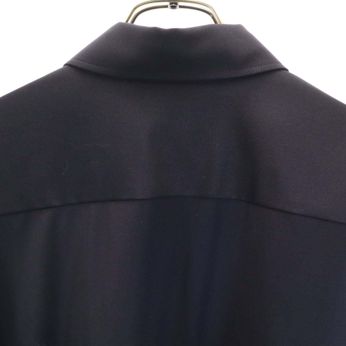 未使用 newnow ニューナウ 日本製 ウール 長袖 シャツ 上下 セットアップ L/M ネイビー メンズ