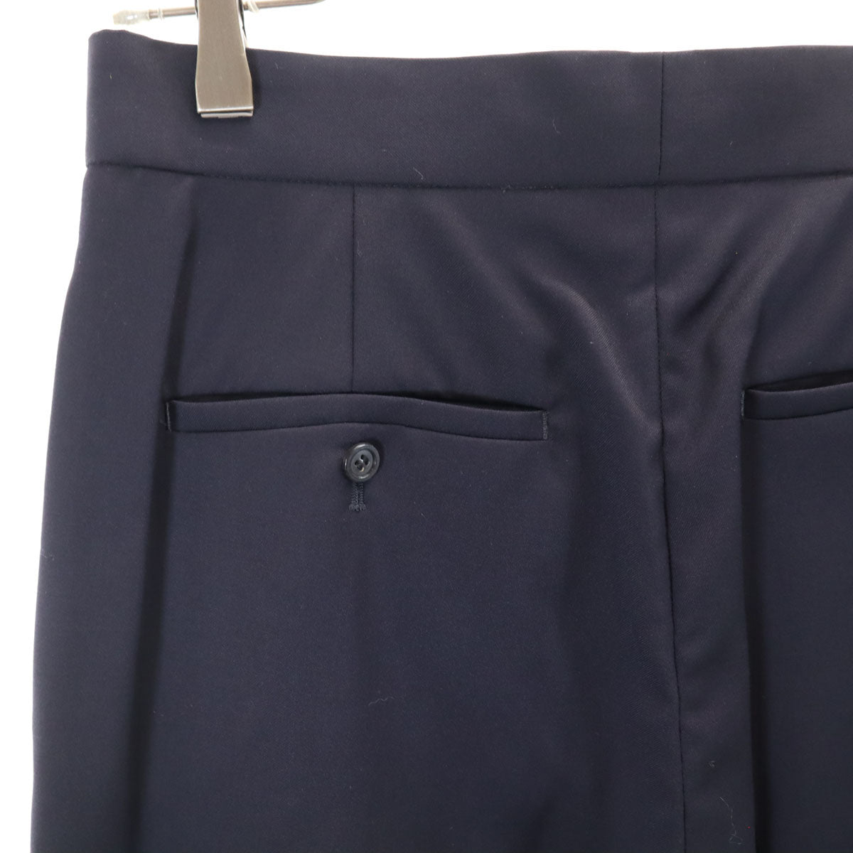 未使用 newnow ニューナウ 日本製 ウール 長袖 シャツ 上下 セットアップ L/M ネイビー メンズ
