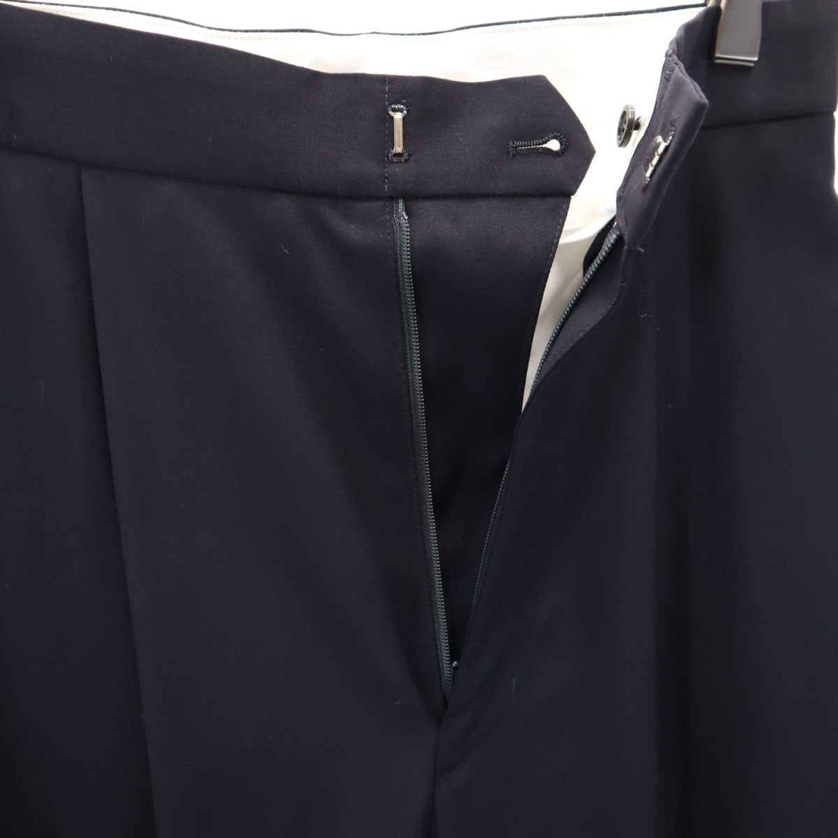 未使用 newnow ニューナウ 日本製 ウール 長袖 シャツ 上下 セットアップ L/M ネイビー メンズ
