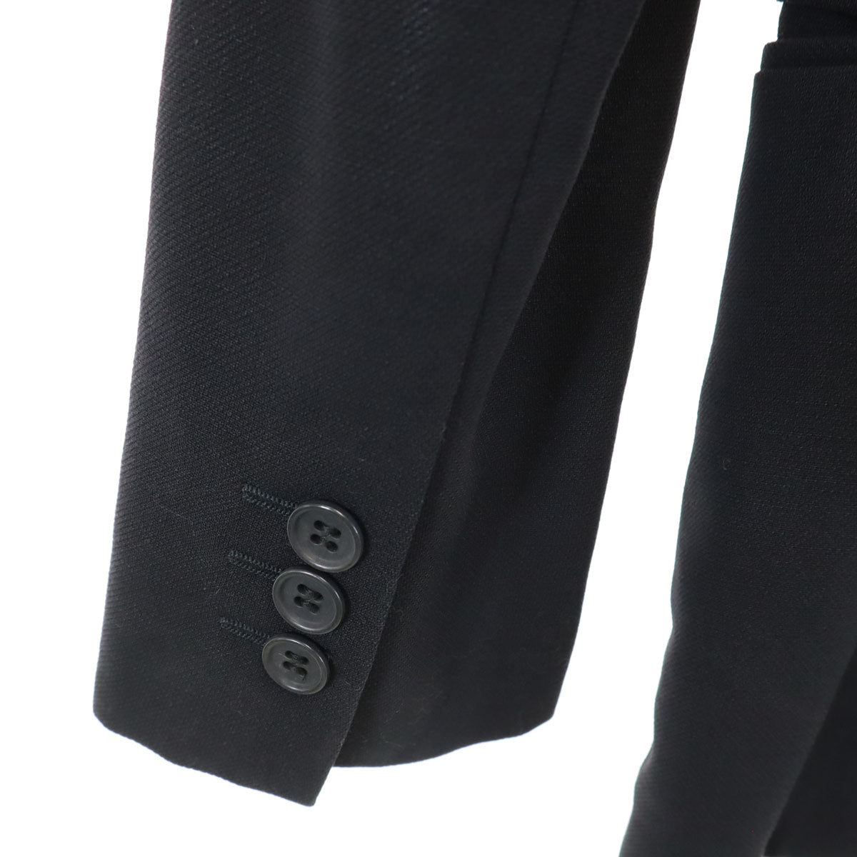 Emporio Armani エンポリオアルマーニ 90s イタリア製 ウール オールド パンツスーツ 上下 セットアップ 38/42 黒 レディース