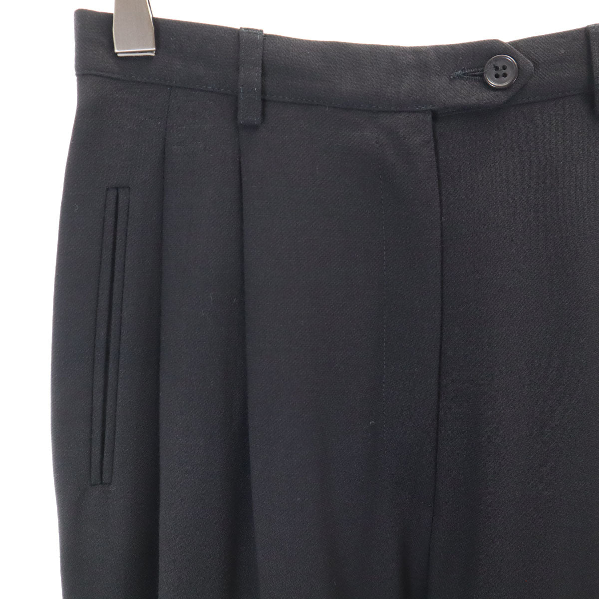 Emporio Armani エンポリオアルマーニ 90s イタリア製 ウール オールド パンツスーツ 上下 セットアップ 38/42 黒 レディース