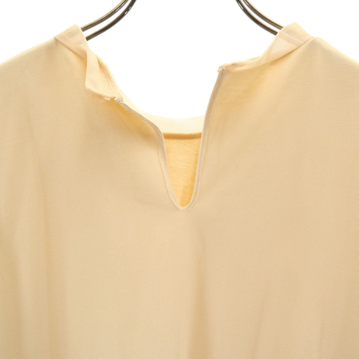 CLANE クラネ 長袖 メッシュレイヤード カットソー 2 ベージュ トップス レディース