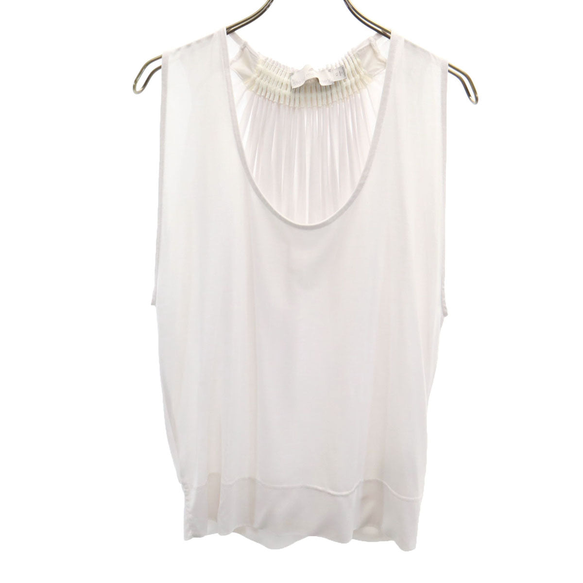 adidas アディダス Stella McCartney ステラマッカートニー コラボ ノースリーブ ノースリーブ カットソー XS ホワイト バックギャザー レディース