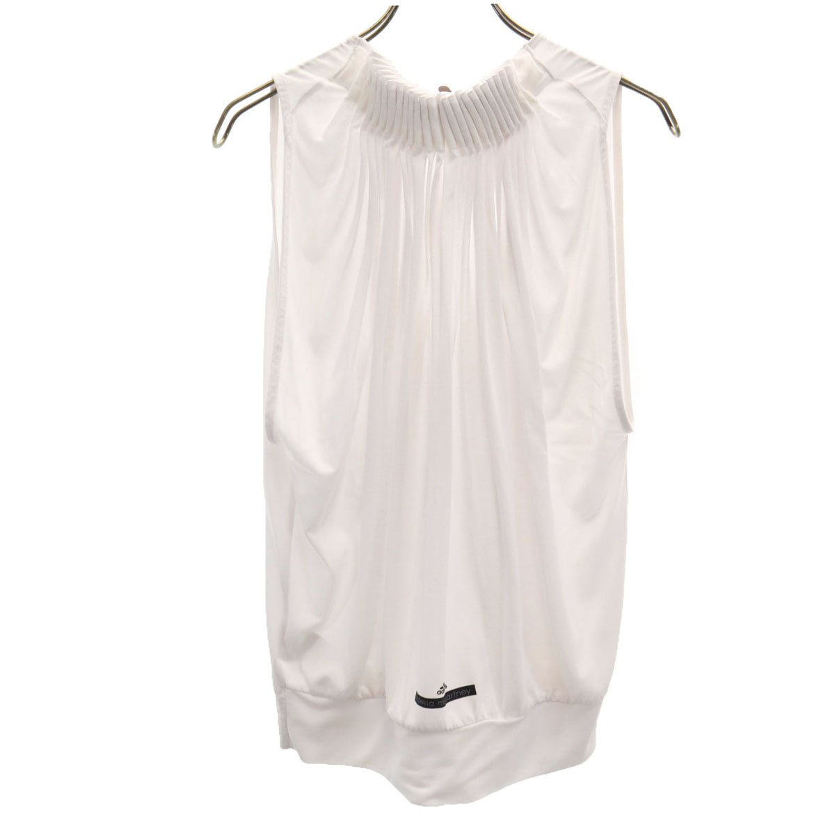 adidas アディダス Stella McCartney ステラマッカートニー コラボ ノースリーブ ノースリーブ カットソー XS ホワイト バックギャザー レディース