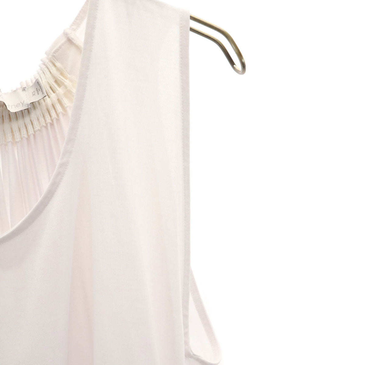 adidas アディダス Stella McCartney ステラマッカートニー コラボ ノースリーブ ノースリーブ カットソー XS ホワイト バックギャザー レディース