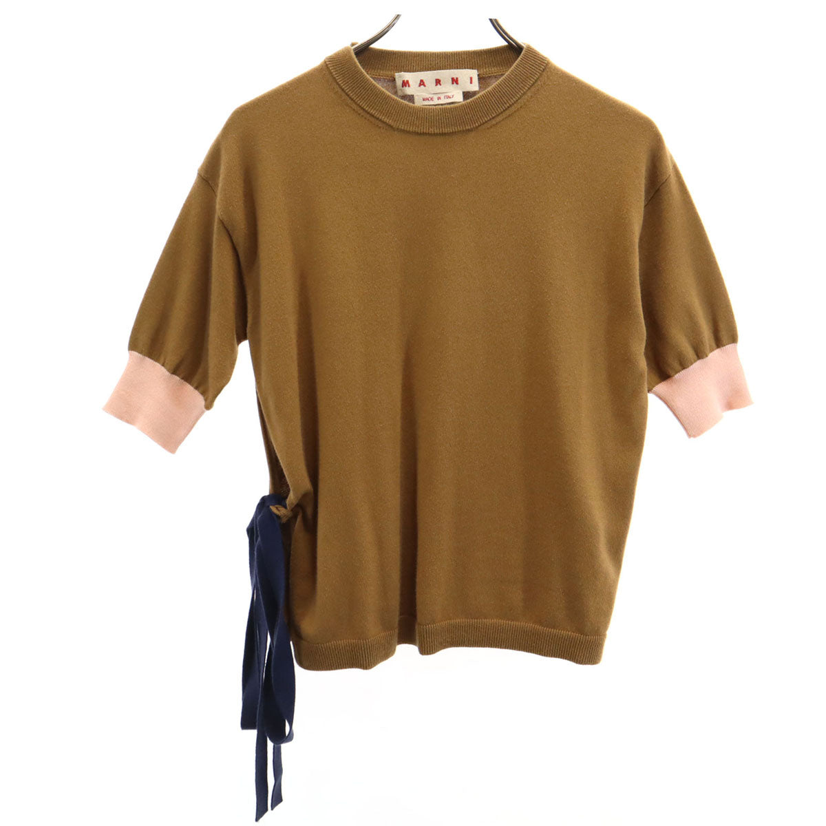 MARNI マルニ イタリア製 5分袖 ニット 38 ブラウン レディース