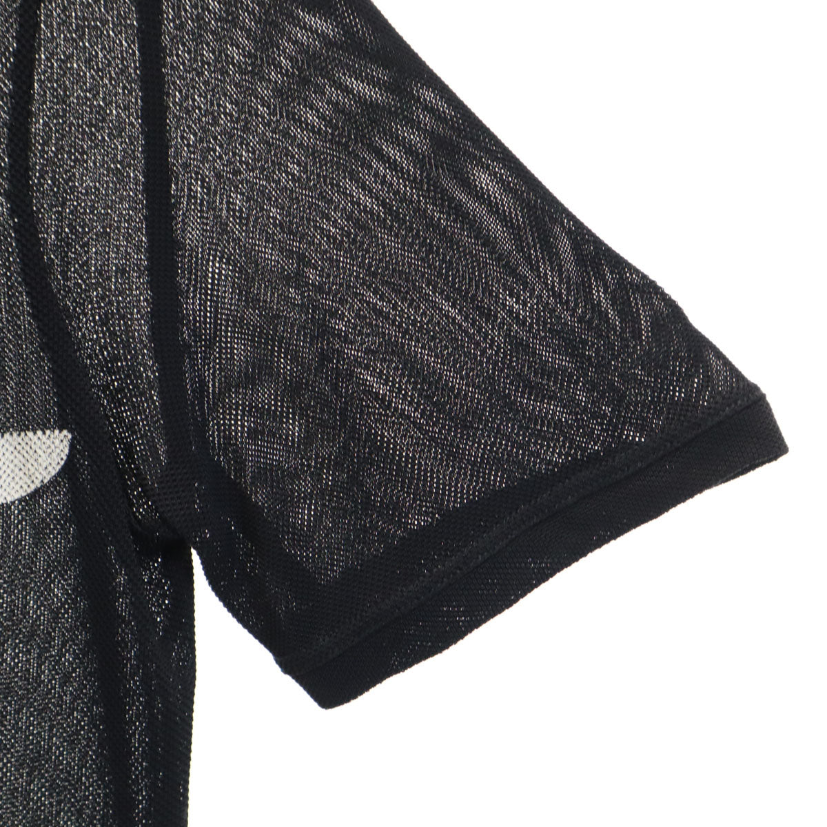 Emporio Armani エンポリオアルマーニ 90s イタリア製 オールド 半袖 ジップアップ メッシュ カットソー M ブラック レディース