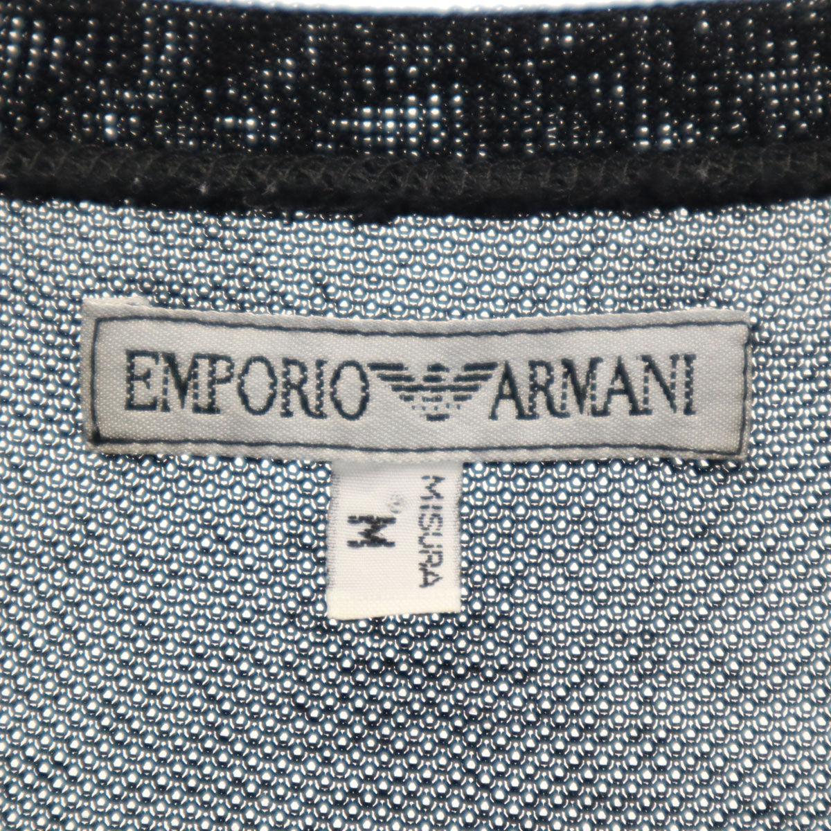 Emporio Armani エンポリオアルマーニ 90s イタリア製 オールド 半袖 ジップアップ メッシュ カットソー M ブラック レディース