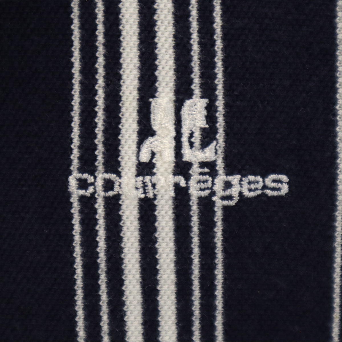 courreges クレージュ ストライプ柄 半袖 ポロシャツ XS ネイビー メンズ